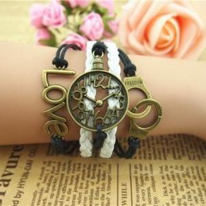 Handcuffs Leather Bracelet Love Watches And Clocks..
