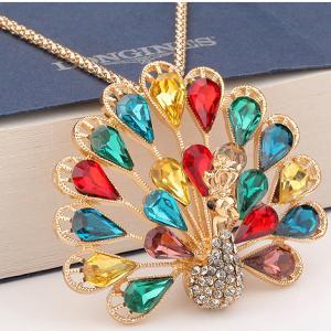 Peacock Colored Gemstone Diamond Necklace Az3