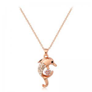 Fashion Diamond Necklace Dolphin Shape Min