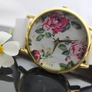 Fashion Rose Pattern Belt Watches Jdf