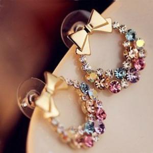 Diamond Bow Earrings Ba721ce