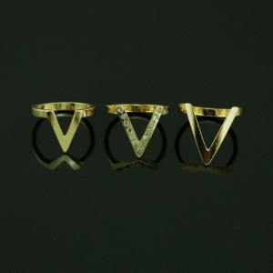 V -shaped Letter Rings ( Three-piece ) Zc816bb