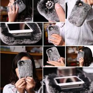 Iphone 5 Case Luxury Fur Iphone 5case Grey Fur..