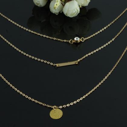 Flash Diamond Sequined Multi- Vintage Necklace..