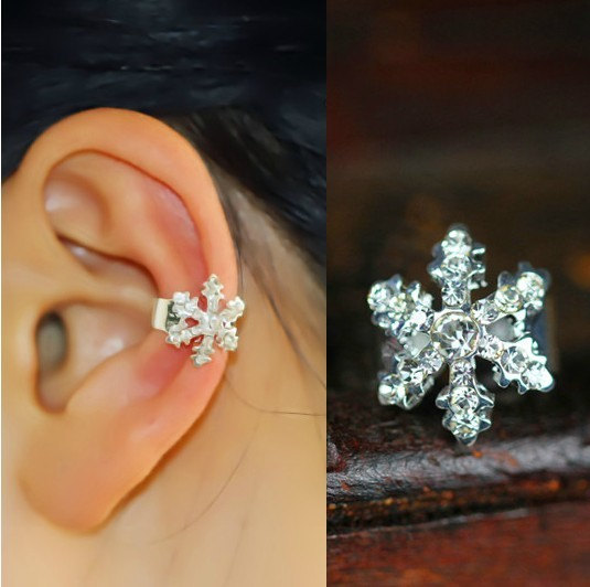 Cute Snowflake Diamond Ear Bones Clip Nt0180