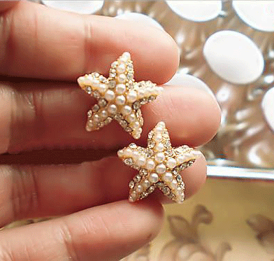 Pineapple Starfish Pearl Earrings