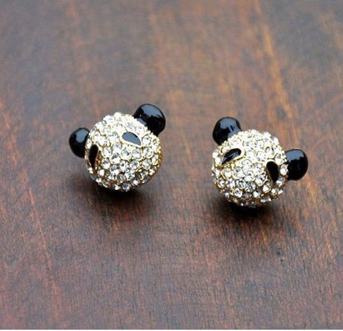 Golden Super Flash Panda Earrings AEBJI on Luulla