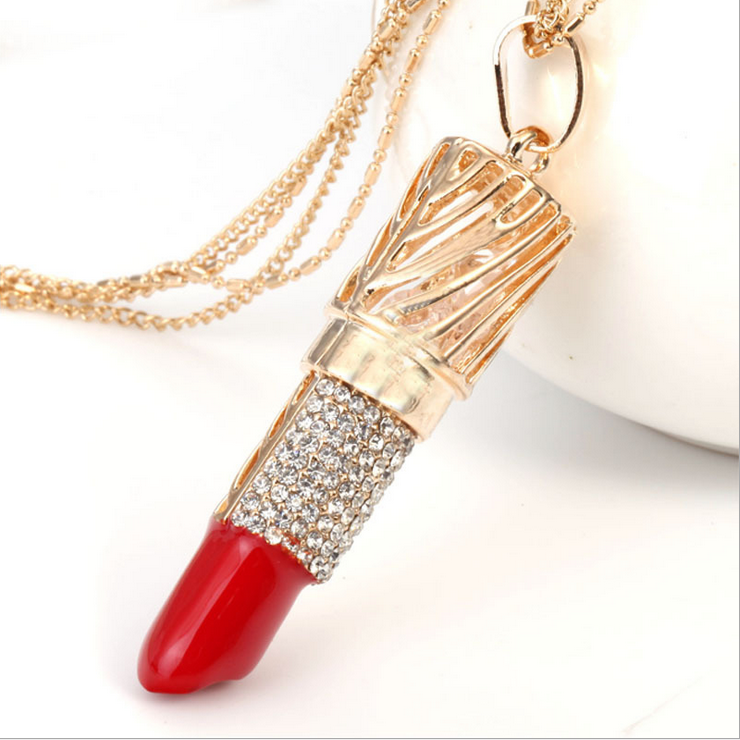 Fashion Diamond Lipstick Necklace 4970758 on Luulla